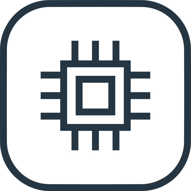 CPU图标隔离在白色背景轮廓上图片下载