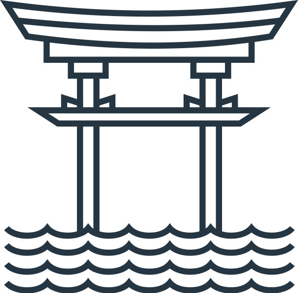 鸟居门图标孤立的白色背景图片下载