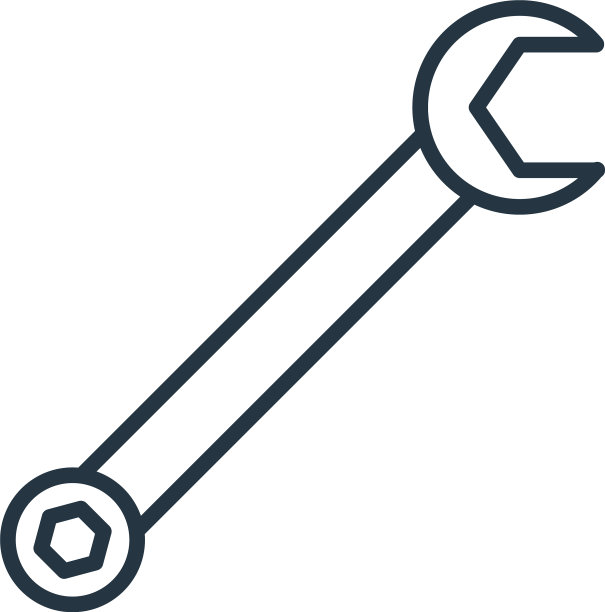 扳手图标孤立在白色背景轮廓图片下载