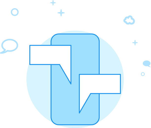 移动聊天平面图标浅蓝色单色图片下载