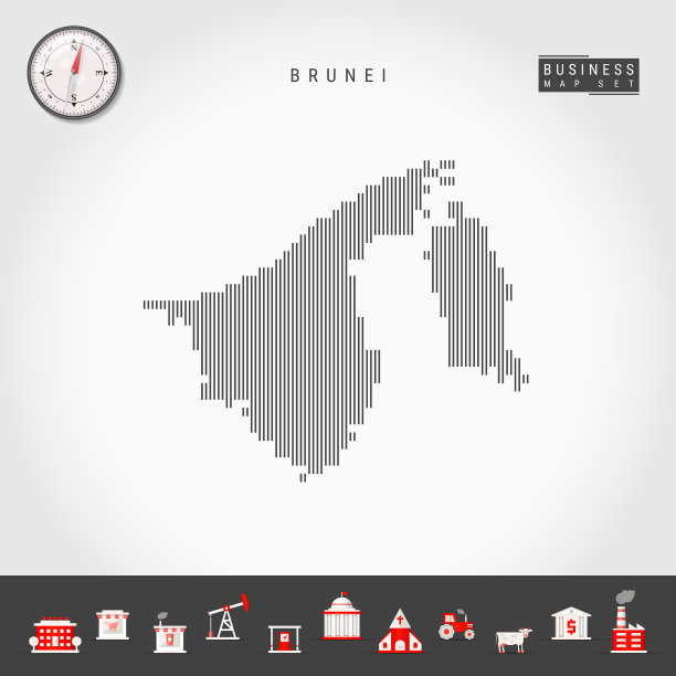 垂直线条勾画出文莱条纹轮廓图片下载