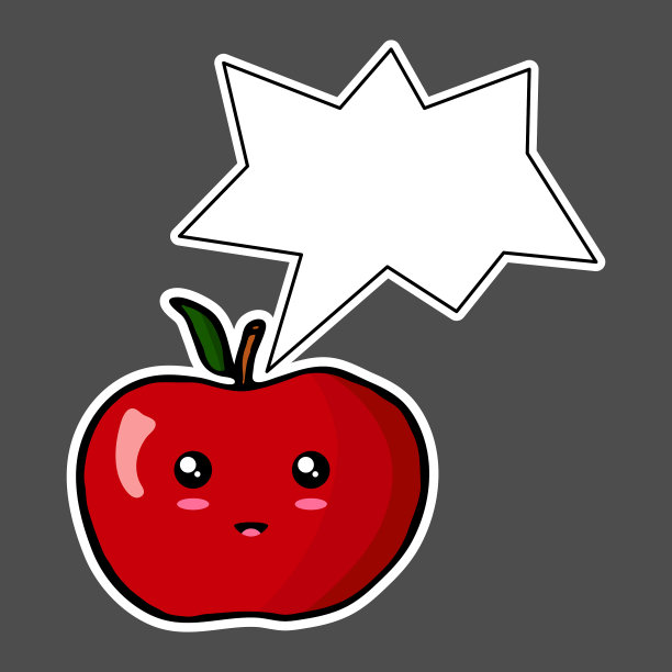 卡哇伊彩色卡通苹果贴纸图片下载