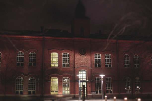 芬兰西部的坦佩雷，皮尔坎玛的街道，充满活力的冬季城市景观，有市政厅，教堂和大教堂图片下载