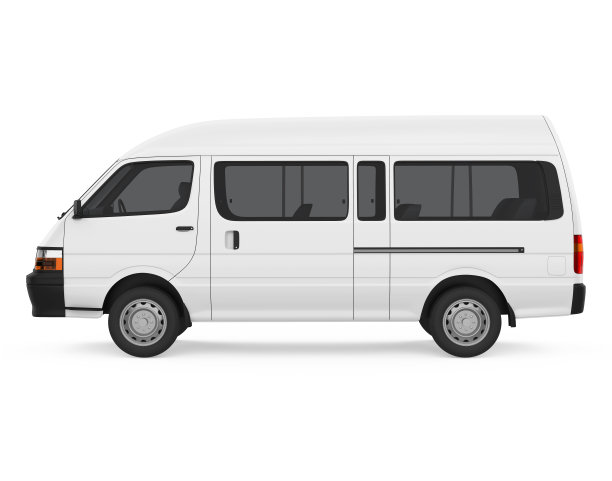 白色面包车孤立图片下载