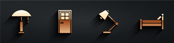 设置台灯闭门台灯和床图片下载