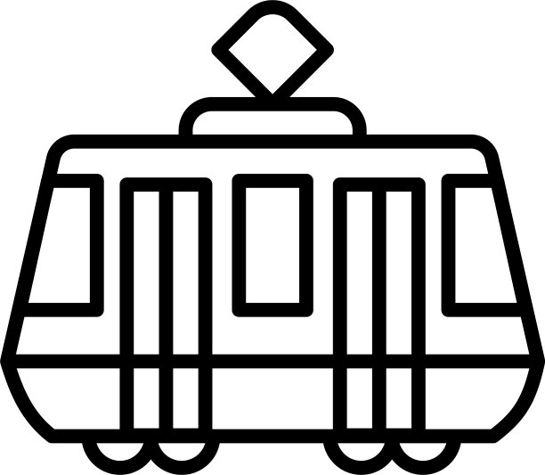 有轨电车图标轮廓风格图片下载