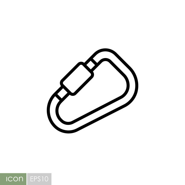 登山扣图标，露营和徒步标志图片下载