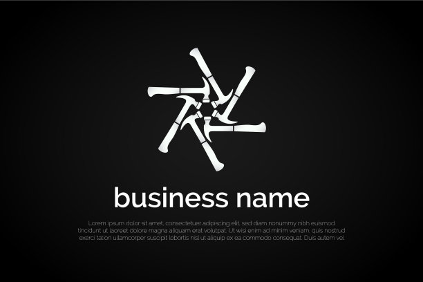 独特的锤花标志模板图片下载