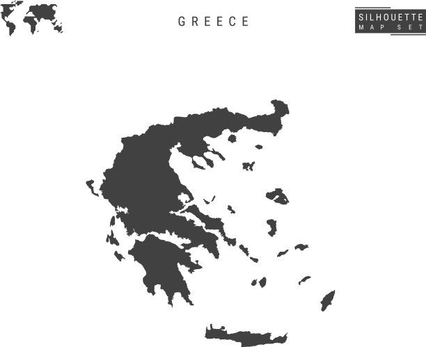 希腊地图孤立在白色背景上图片下载