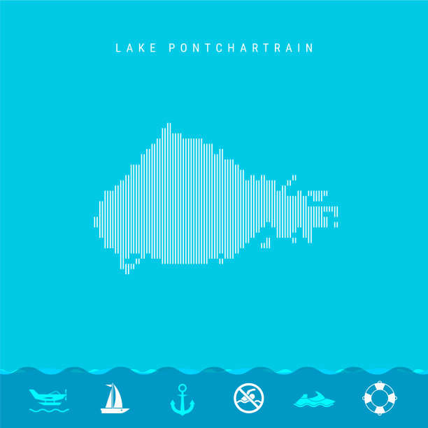 庞恰特雷恩湖的垂直线图图片下载