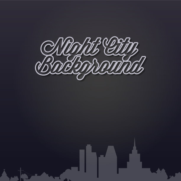 夜城背景，大城市天际线黑暗图片下载