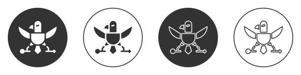 黑鹰图标孤立在白色背景图片下载