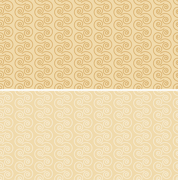 两个矢量插图的重复无缝模式的卷曲图片下载