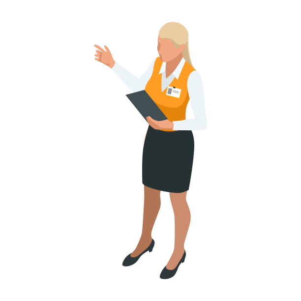 等距商务女性时尚孤立在白色图片下载