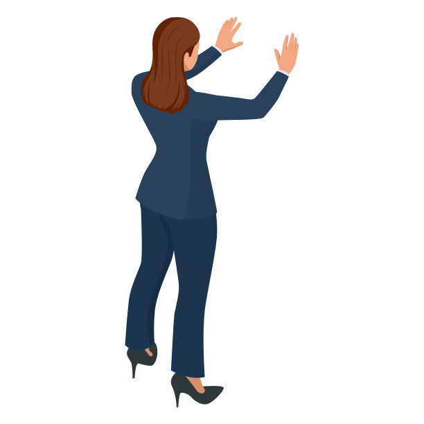 等距商务女性时尚孤立在白色图片下载