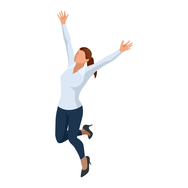 等距商务女性时尚孤立在白色图片下载