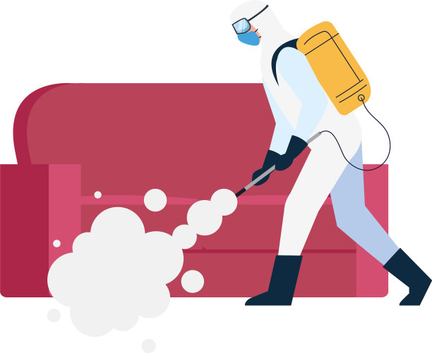 对穿着防护服或衣服的人进行喷淋图片下载