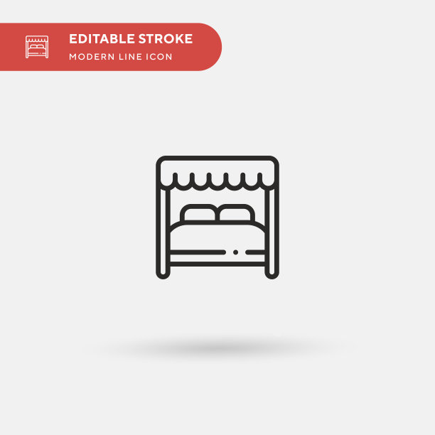 天篷床简单的图标象征图片下载