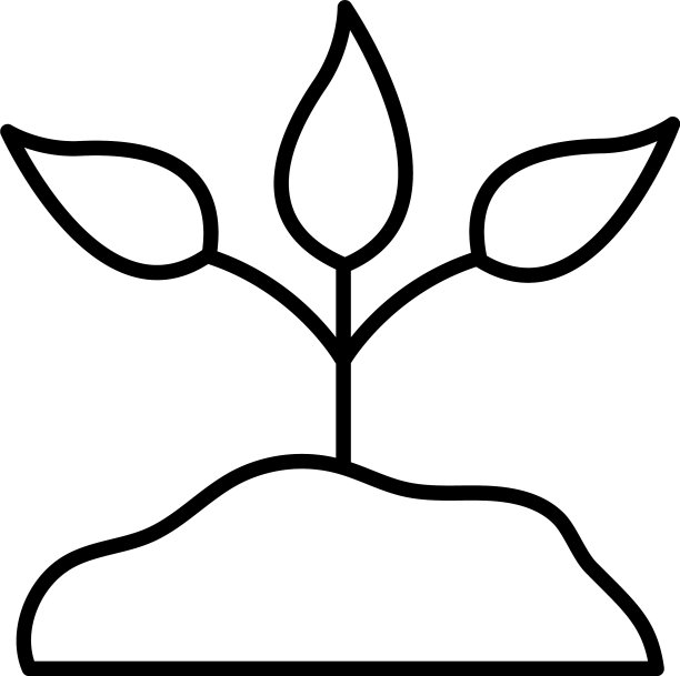 地面上的植物线条风格图标设计图片下载