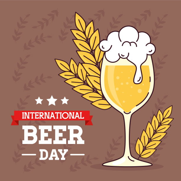 国际啤酒日8月杯玻璃杯啤酒图片下载