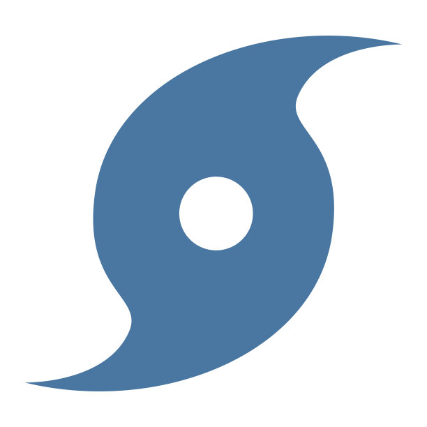 蓝色飓风符号图标图片下载