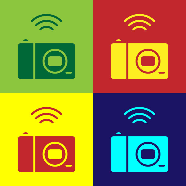 波普艺术智能摄影系统图标隔离图片下载