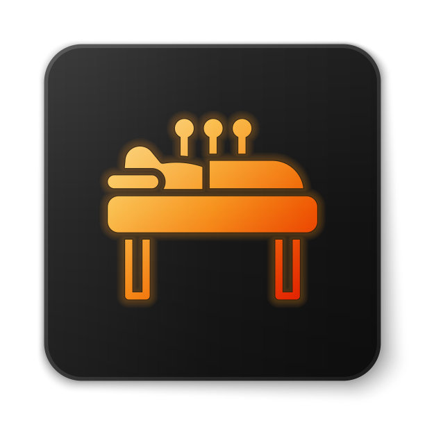 橙色霓虹灯针灸治疗图标图片下载