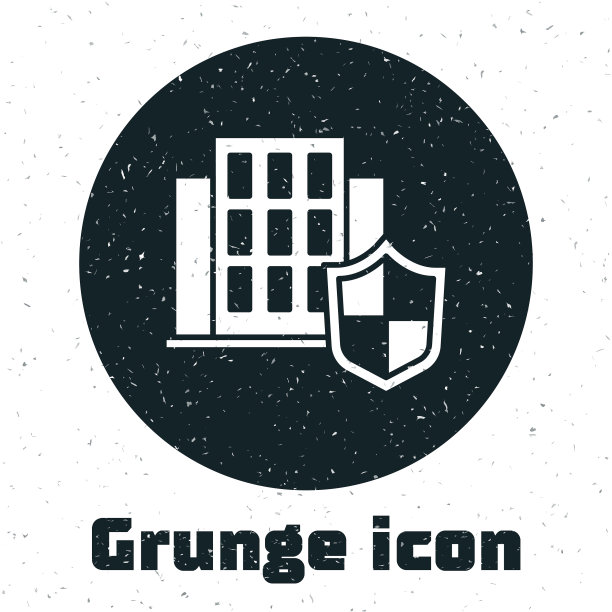 垃圾屋与盾牌图标隔离在白色图片下载