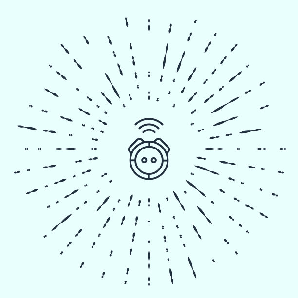 黑线机器人吸尘器图标隔离图片下载