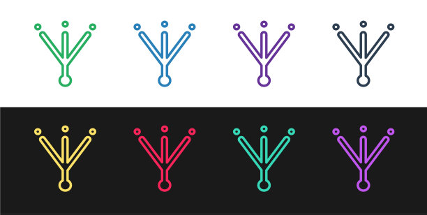 设置线鸟足迹图标隔离在黑色和图片下载