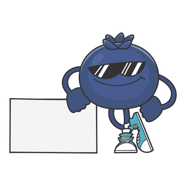 戴着太阳镜的蓝莓卡通人物图片下载