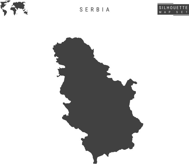 塞尔维亚地图孤立在白色背景上图片下载