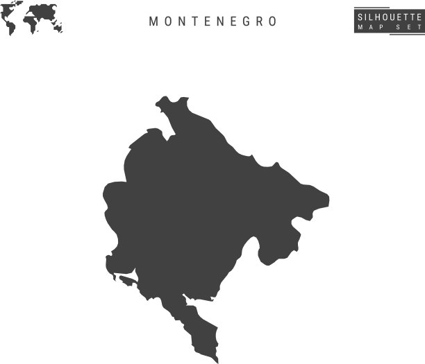 黑山地图孤立在白色背景图片下载
