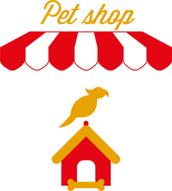 宠物店标志标志红白条纹雨棚图片下载