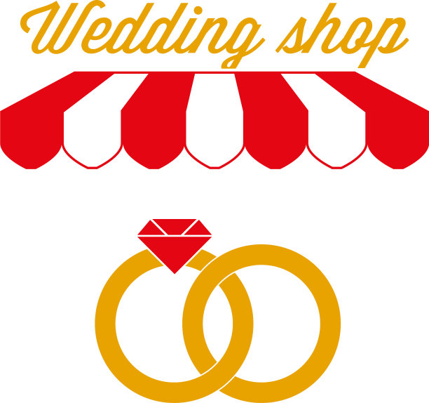 婚庆店标志标志红白条纹图片下载