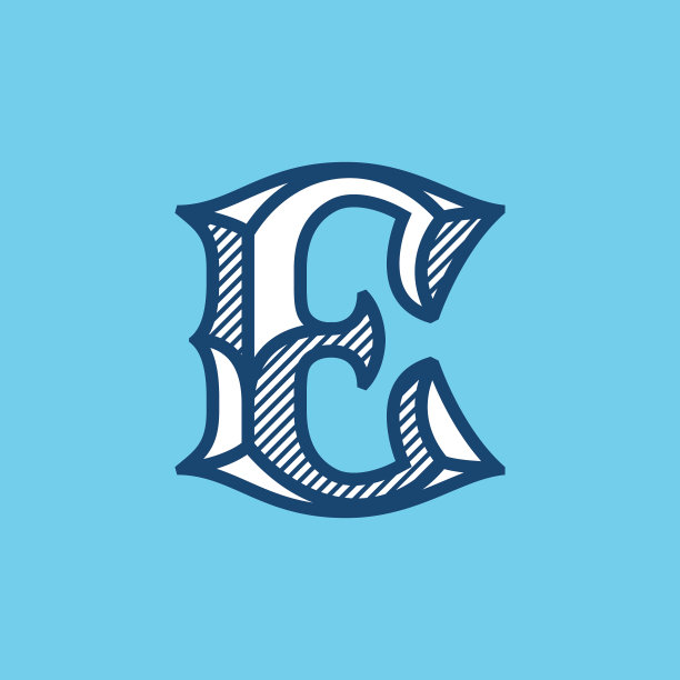 装饰复古e字母标志图片下载