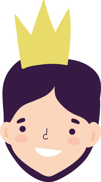 女人的脸与卡通人物的皇冠隔离图片下载