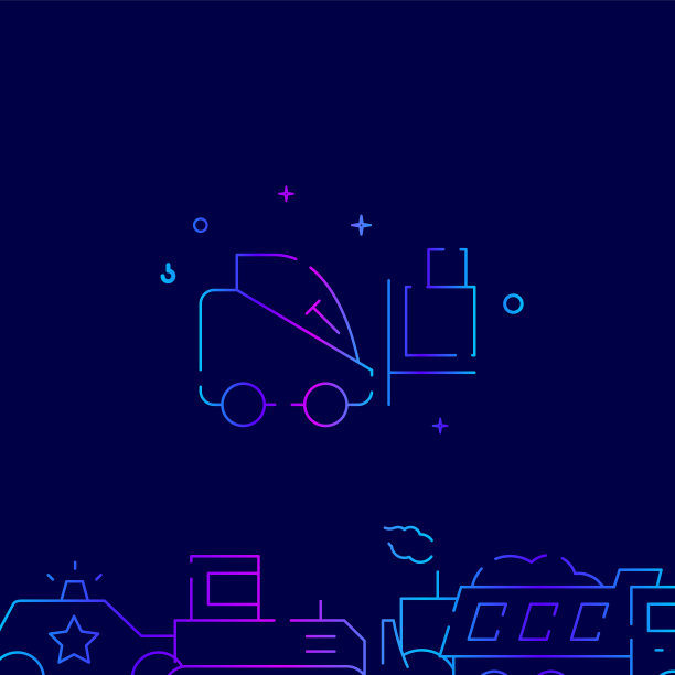 仓库叉车图标上的斜线呈深色图片下载