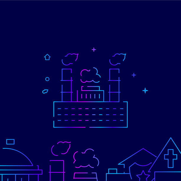 植物工厂的渐变线图标在深蓝色上图片下载