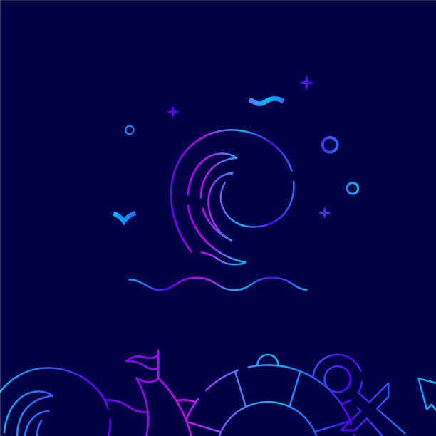 大浪异常浪梯度线上有一个图标图片下载