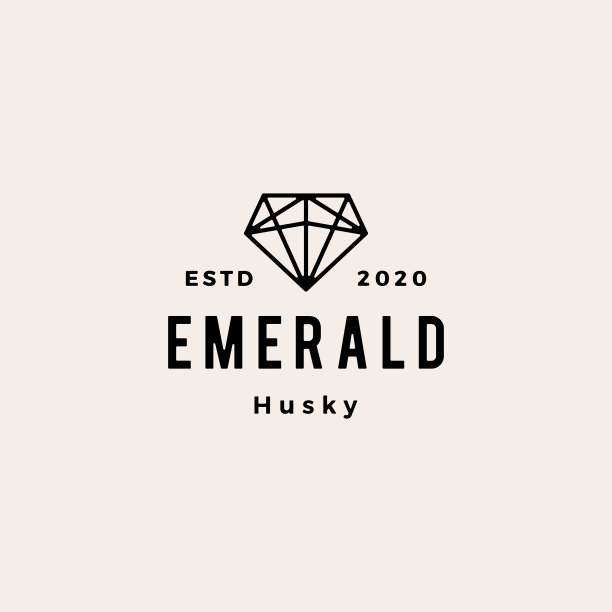 备份祖母绿宝石潮人复古标志图标图片下载