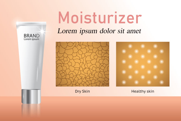 滋润、干燥、健康肌肤，矢量设计。图片下载