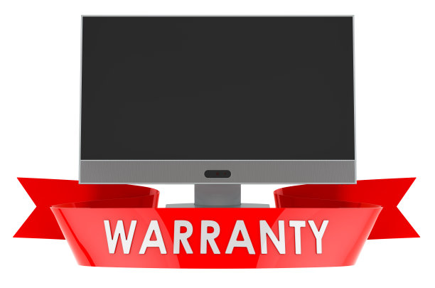 电脑显示器保修概念。3D渲染孤立的白色背景图片下载