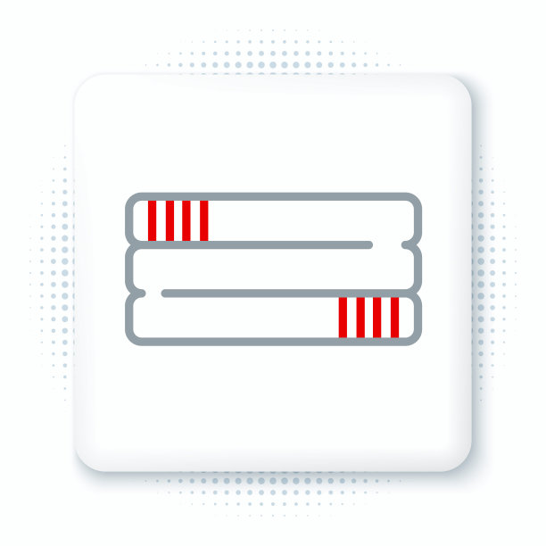 线毛巾堆栈图标孤立的白色背景。色彩斑斓的轮廓的概念。向量图片下载