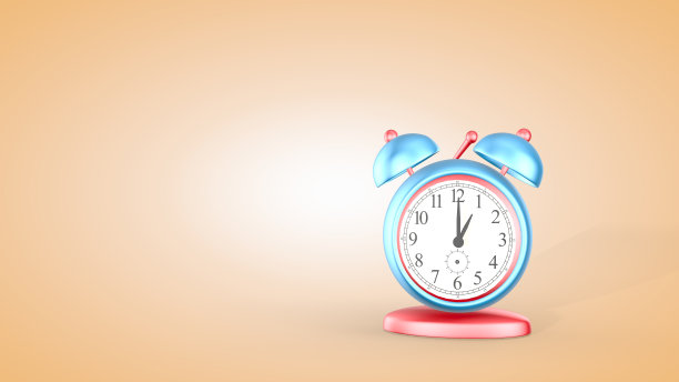 时间，可爱的闹钟孤立。三维渲染图片下载