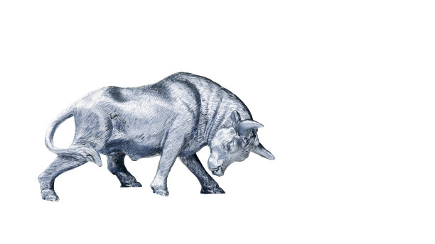 金属白色公牛符号2021年孤立在白色背景图片下载