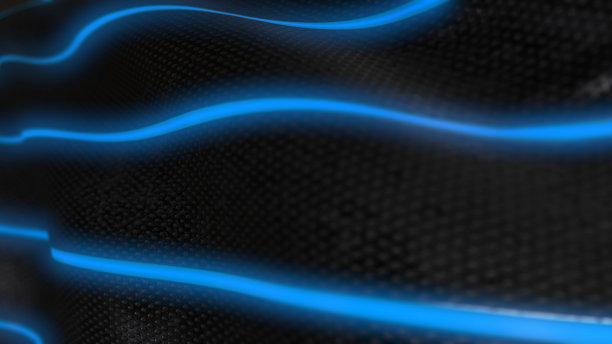 抽象的蓝色和黑色是浅色的图案，带有渐变，是用地板墙的金属质感，软技术对角线背景黑色，黑色，干净，现代。库存图片图片下载