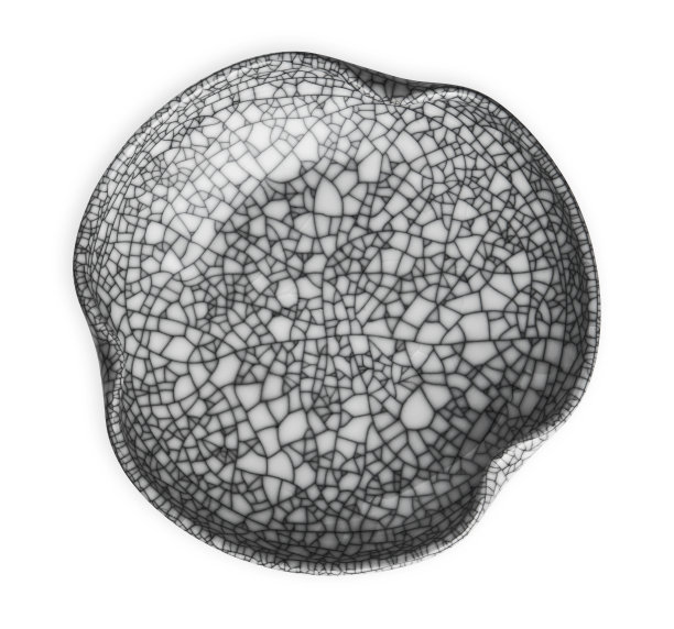 陶瓷板裂纹图案，空白色陶瓷板，孤立在白色背景与剪切路径，俯视图图片下载