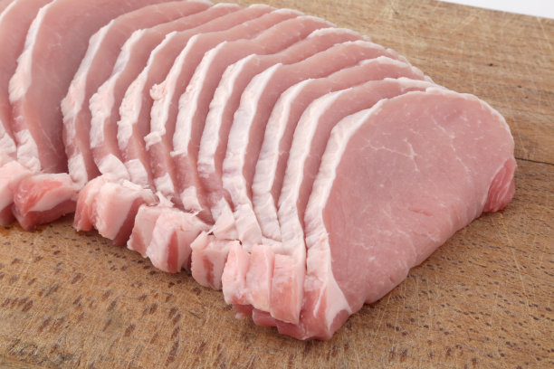 切成薄片的生猪腰肉图片下载