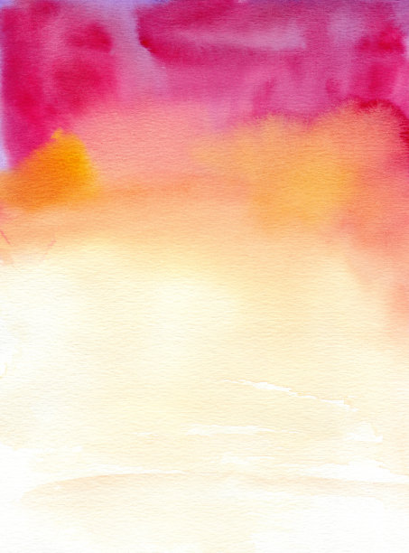明亮的粉色和橙色抽象水彩背景。图片下载